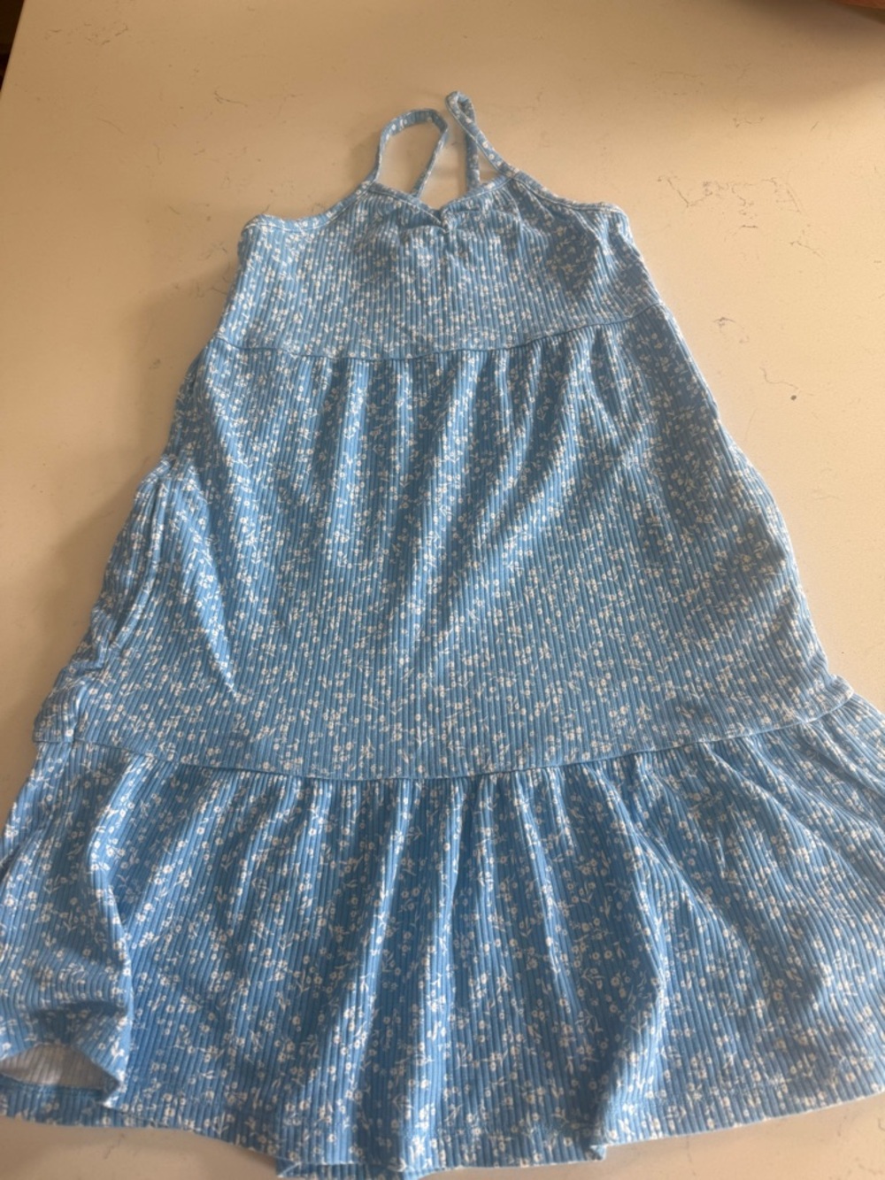 Old Navy Light Blue Ribbed Top with Faded Trim